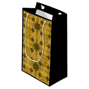 Abstract Goth Tribal Line Drawing Repeat Pattern Small Gift Bag