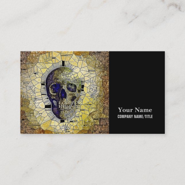 Abstract Gothic Stained Glass Skull Business Card (Front)