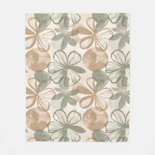 Abstract Gouache Floral Composition Fleece Blanket