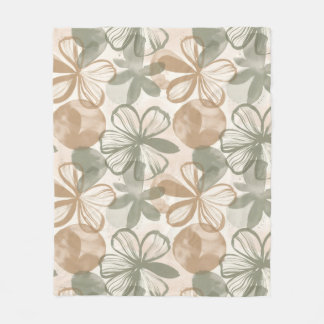 Abstract Gouache Floral Composition Fleece Blanket