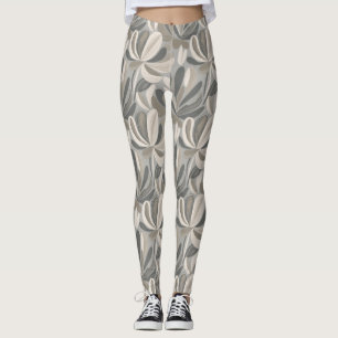 Abstract Gouache Floral Composition Leggings