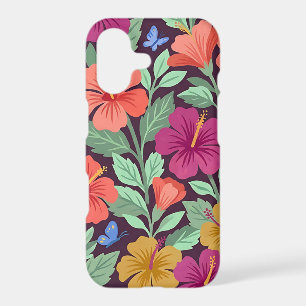 Abstract Gouache Hibiscus Butterflies iPhone Cases