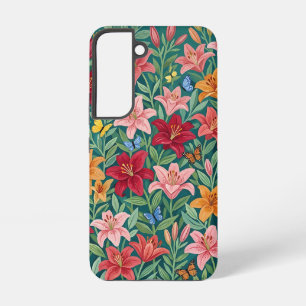 Abstract Gouache Lilies Butterflies Samsung Cases