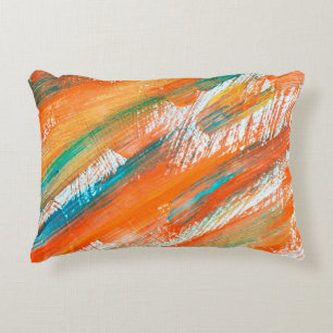 Abstract gouache painting different bright colors. decorative cushion