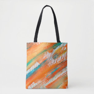 Abstract gouache painting different bright colors. tote bag
