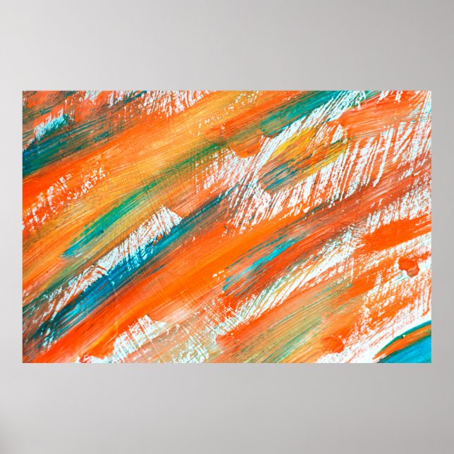 Abstract gouache painting different bright colours poster (Front)