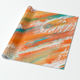 Abstract gouache painting different bright colours wrapping paper