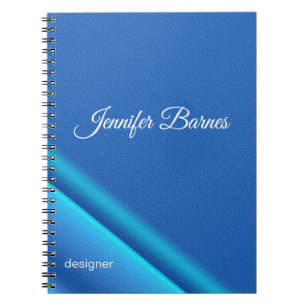 Abstract gradient blue texture spiral notebook