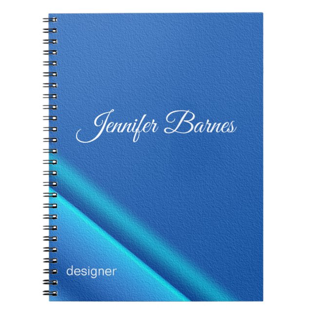 Abstract gradient blue texture spiral notebook (Front)