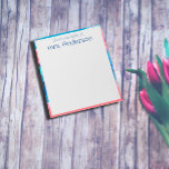 Abstract gradient coral blue border notepad<br><div class="desc">Abstract gradient coral blue border Notepad. Personalised  Stationery. Add your name.</div>