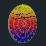 Abstract Gradient Dartboard<br><div class="desc">Bright abstract tri colour gradient with black lines design.</div>