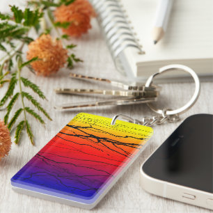 Abstract Gradient Key Ring