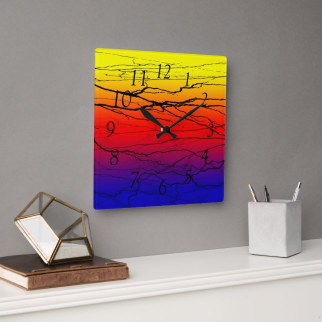 Abstract Gradient Square Wall Clock (Office)