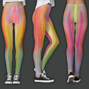 Abstract Gradients   Rainbow Drip Leggings