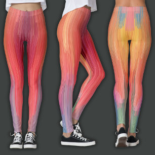 Abstract Gradients   Rainbow Drip Leggings
