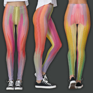 Abstract Gradients   Rainbow Drip Leggings