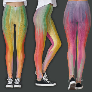 Abstract Gradients   Rainbow Drip Leggings