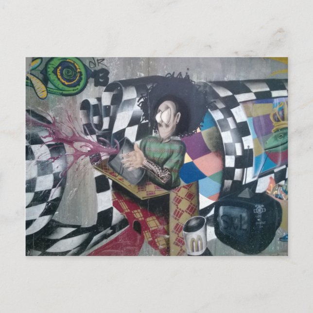 Abstract Graffiti Artwork Postcard (Front)