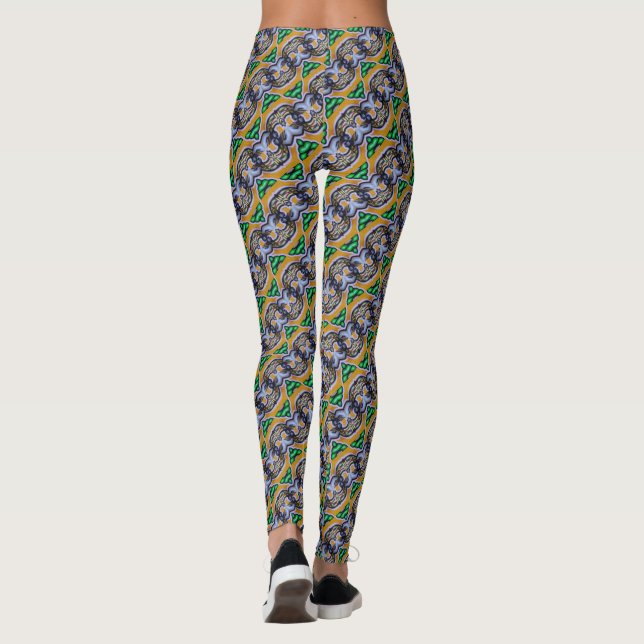 Abstract graffiti pattern leggings (Back)