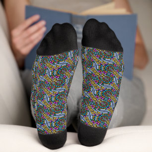 Abstract graffiti pattern socks