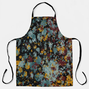 Abstract Graffiti Splatter Painting Art On Black Apron