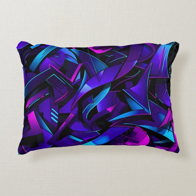 Abstract Graffiti Street Swirl Decorative Cushion (Front)