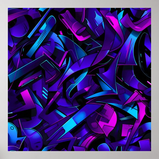Abstract Graffiti Street Swirl Poster (Front)