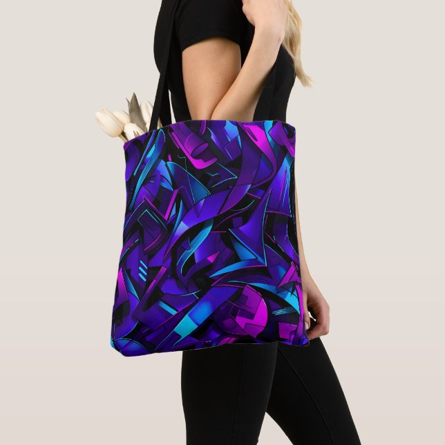 Abstract Graffiti Street Swirl Tote Bag (Close Up)