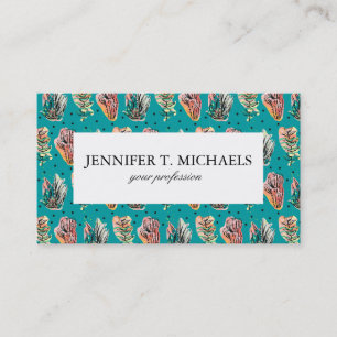 Abstract Graphic Cactus Succulent Pattern Business Card