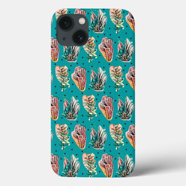 Abstract Graphic Cactus Succulent Pattern Case-Mate iPhone Case (Back)