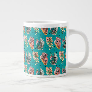 Abstract Graphic Cactus Succulent Pattern Large Coffee Mug