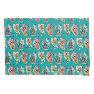 Abstract Graphic Cactus Succulent Pattern Pillowcase