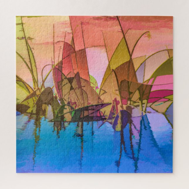 Abstract Grass Puzzle very Colourful (Vertical)