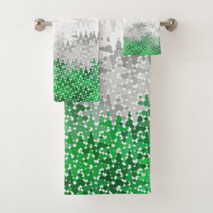 Abstract Grayromantic  Pride Flag Bath Towel Set