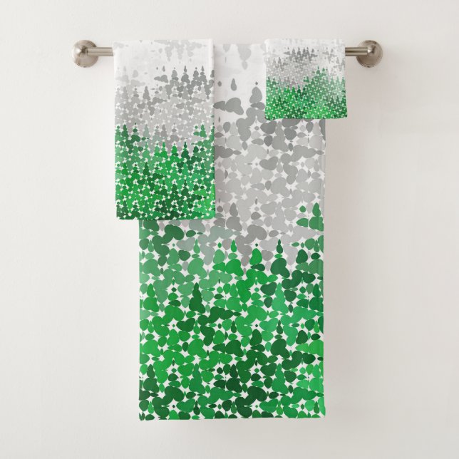 Abstract Grayromantic  Pride Flag Bath Towel Set (Insitu)