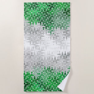 Abstract Grayromantic  Pride Flag Beach Towel