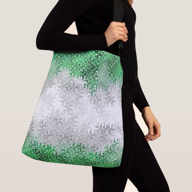Abstract Grayromantic  Pride Flag   Crossbody Bag (Close Up)