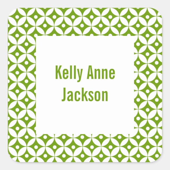 Abstract Gree Circle Book Label / Gift Tag Sticker (Front)