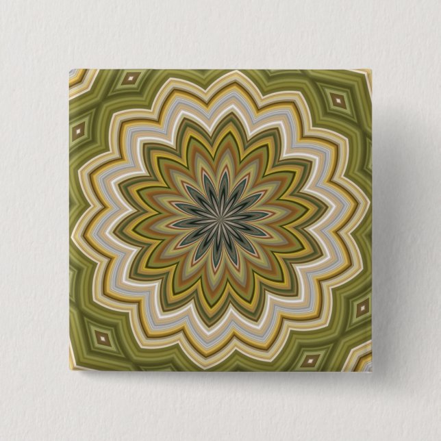 Abstract Green 15 Cm Square Badge (Front)