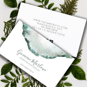 Abstract Green Agate Jewelry Designer Business Card