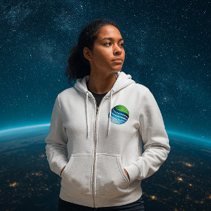 Abstract Green and Blue Globe Modern Earth  Hoodie