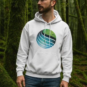 Abstract Green and Blue Globe Modern Earth Hoodie