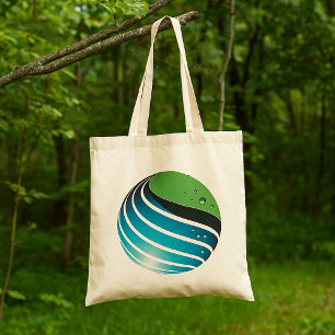 Abstract Green and Blue Globe Modern Earth Tote Bag