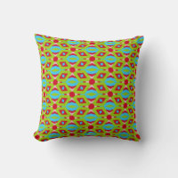 Abstract Green and Red Pattern with Red Circles