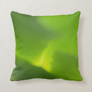 Abstract Green and Yellow Leaf Cushion
