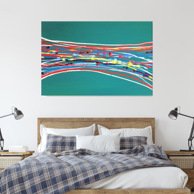 Abstract Green Art Contemporary Modern Canvas Print (Insitu(Bedroom))