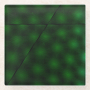 Abstract Green Background Glass Coaster