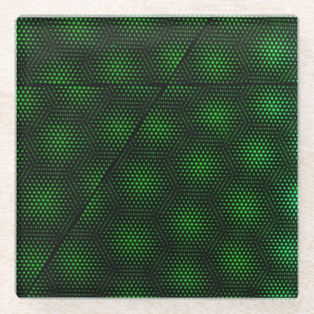 Abstract Green Background Glass Coaster (Front)