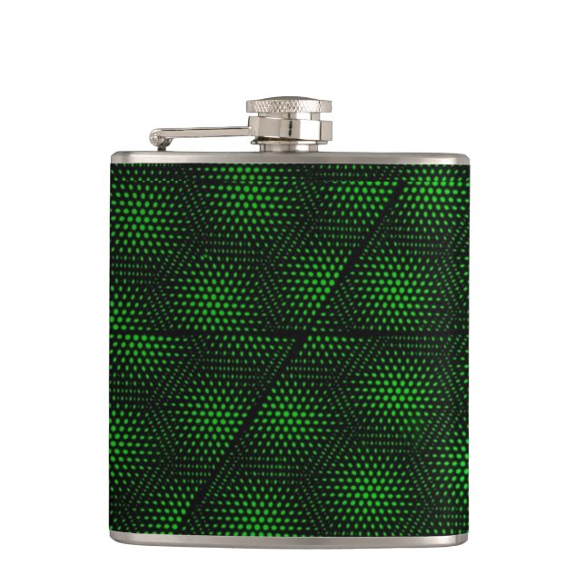 Abstract Green Background Hip Flask (Front)
