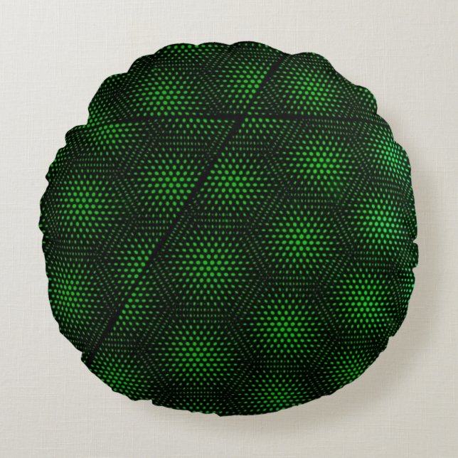 Abstract Green Background Round Cushion (Front)